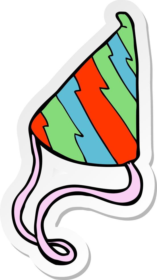 sticker of a cartoon party hat vector
