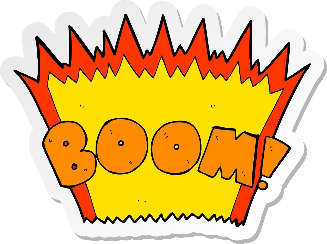 sticker of a cartoon comic book explosion vector