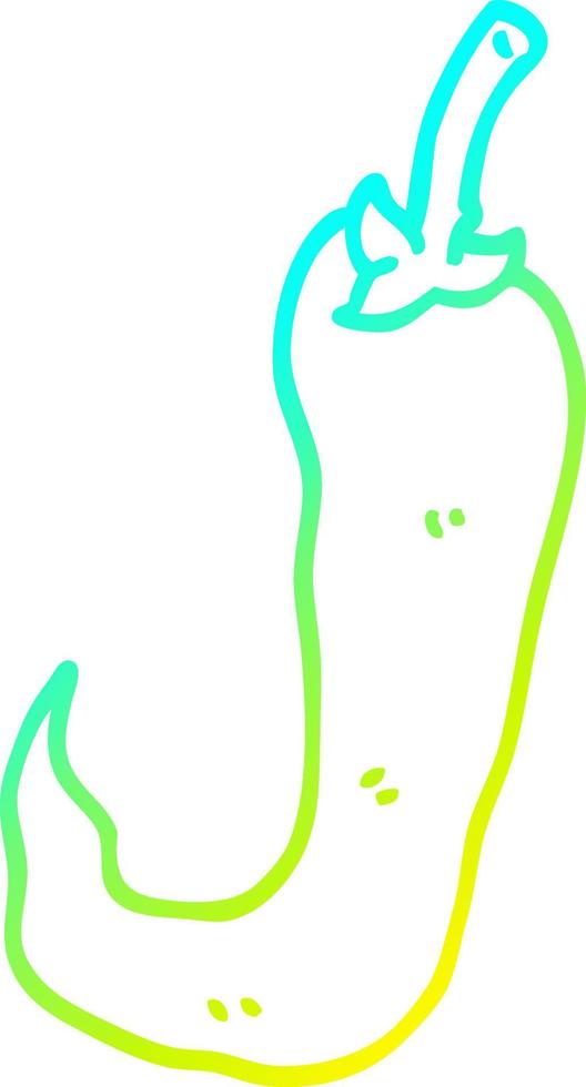 cold gradient line drawing cartoon red hot chilli pepper vector