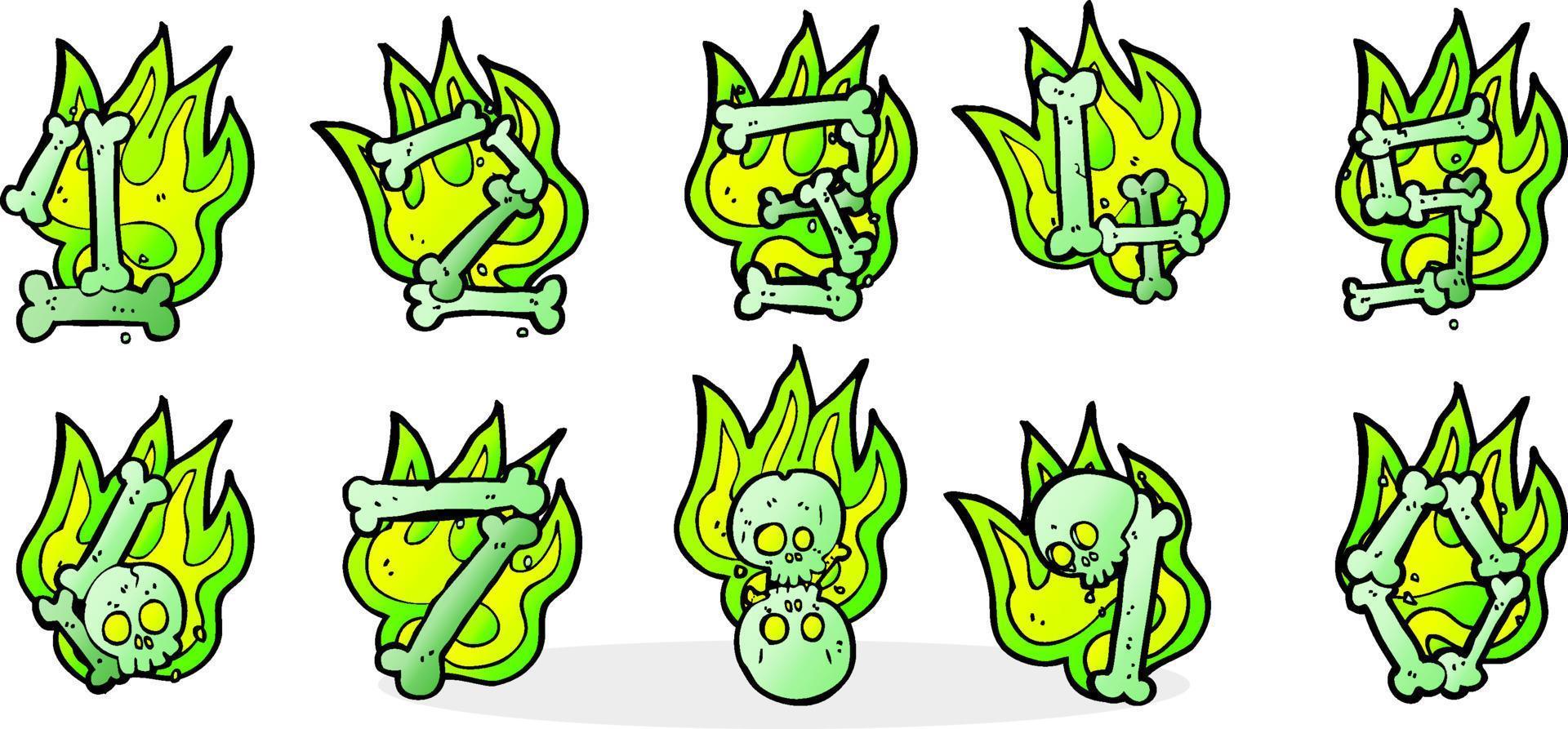 cartoon halloween bone numbers vector