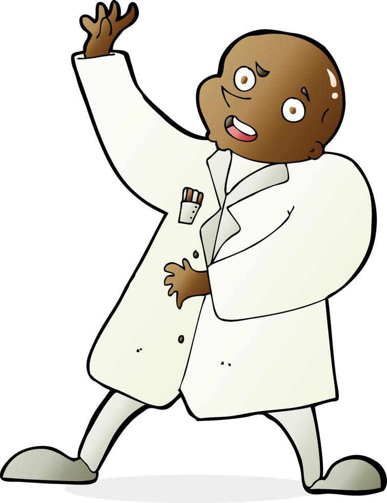 cartoon mad scientist vector