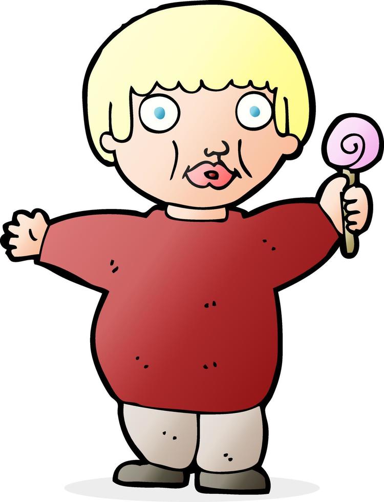 cartoon fat child vector