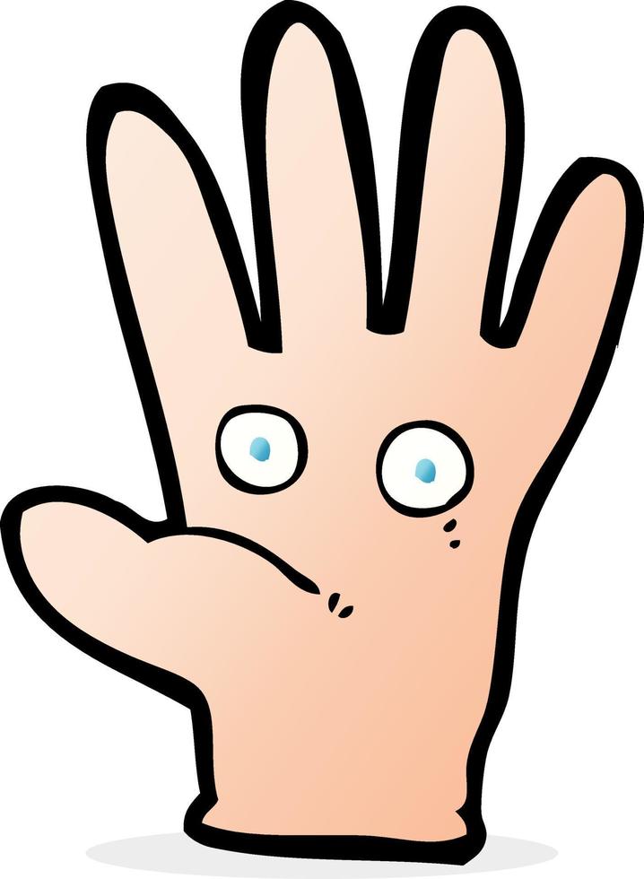 cartoon hand with eyes vector