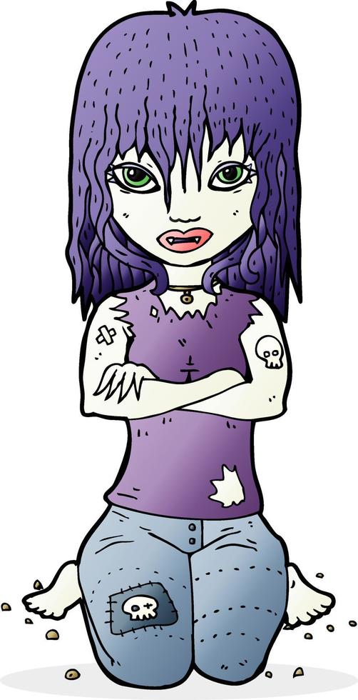 chica vampiro de dibujos animados vector