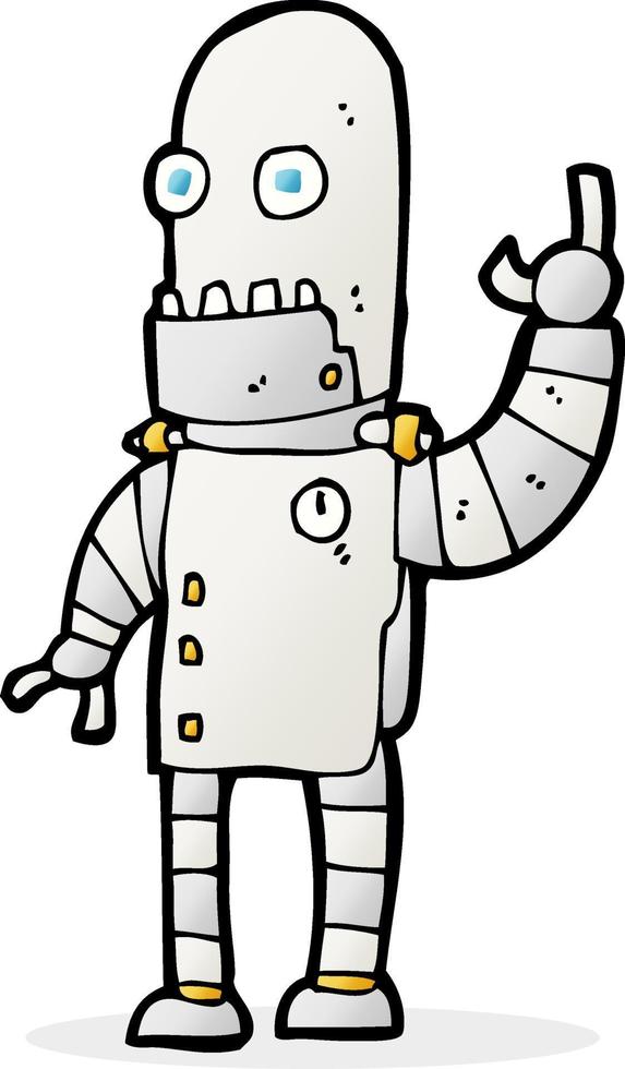 cartoon waving robot vector
