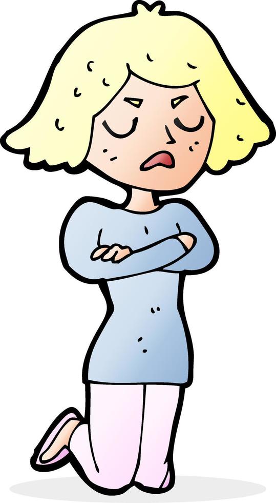 cartoon annoyed woman vector