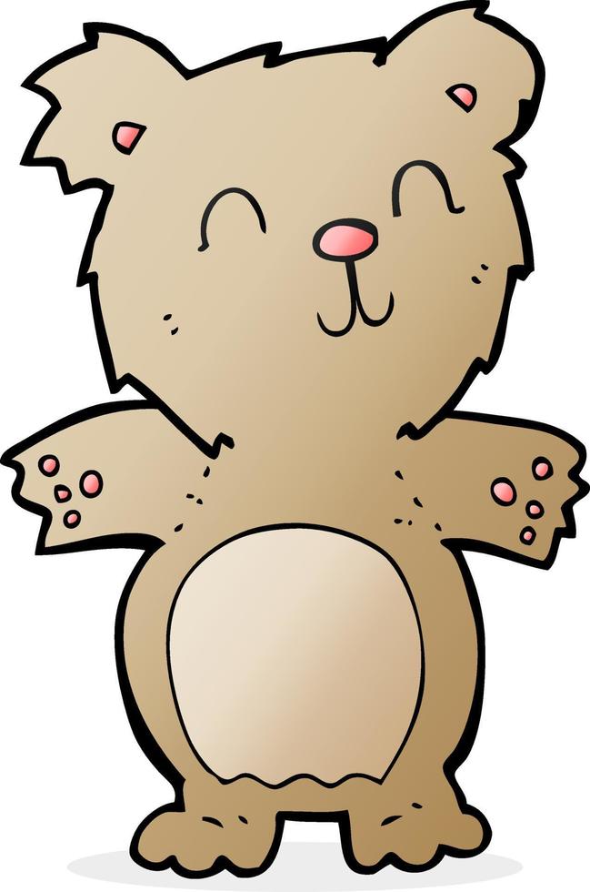 lindo oso de peluche de dibujos animados vector