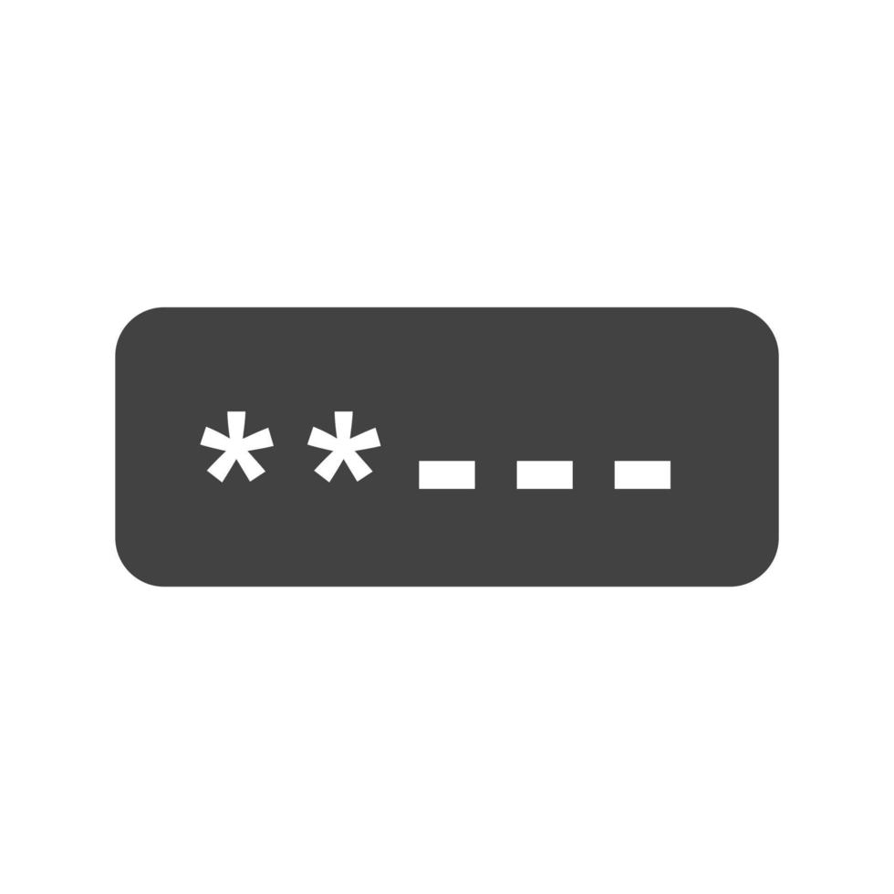 Password field Glyph Black Icon vector