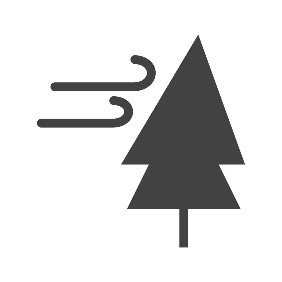 Tree with Wind Glyph Black Icon vector