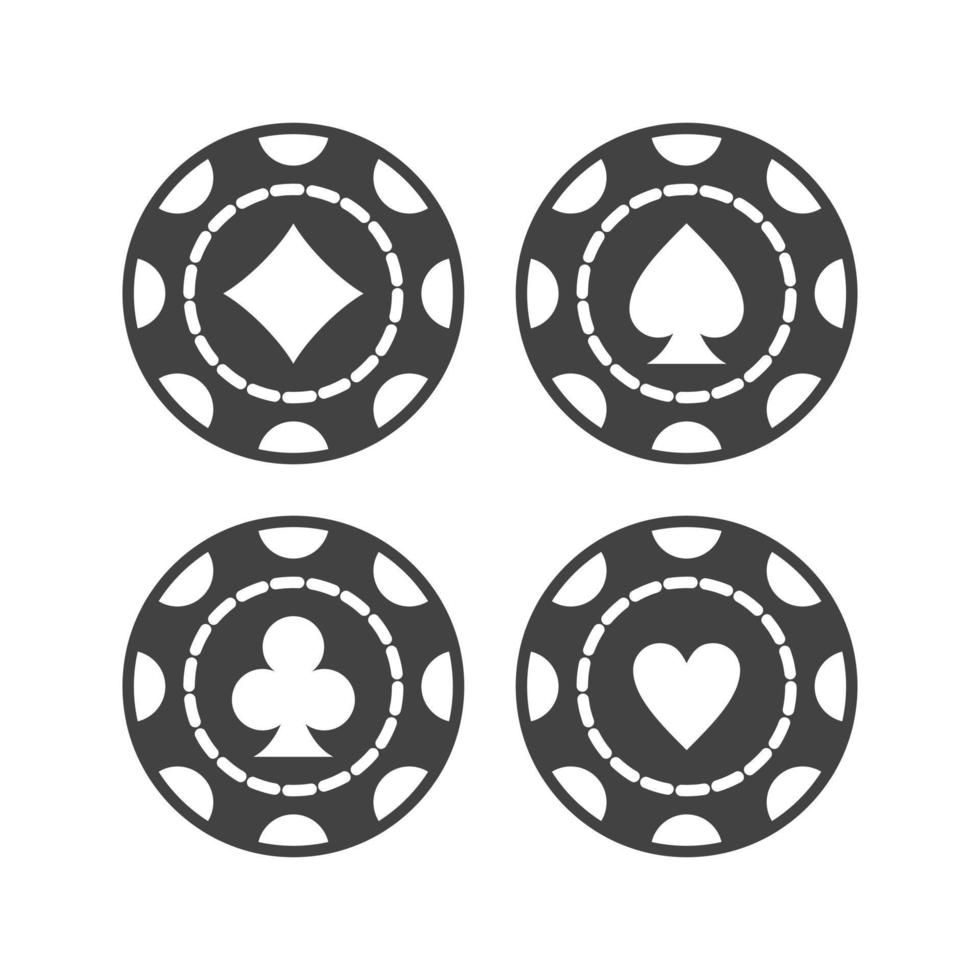 Casino Chips Glyph Black Icon vector