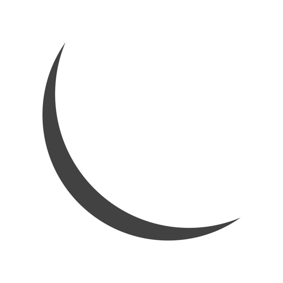 New Moon Glyph Black Icon vector