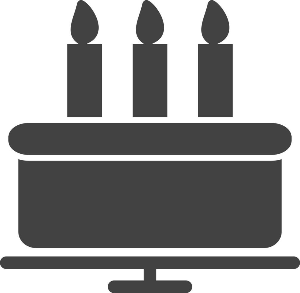 Birthday Cake Glyph Black Icon vector