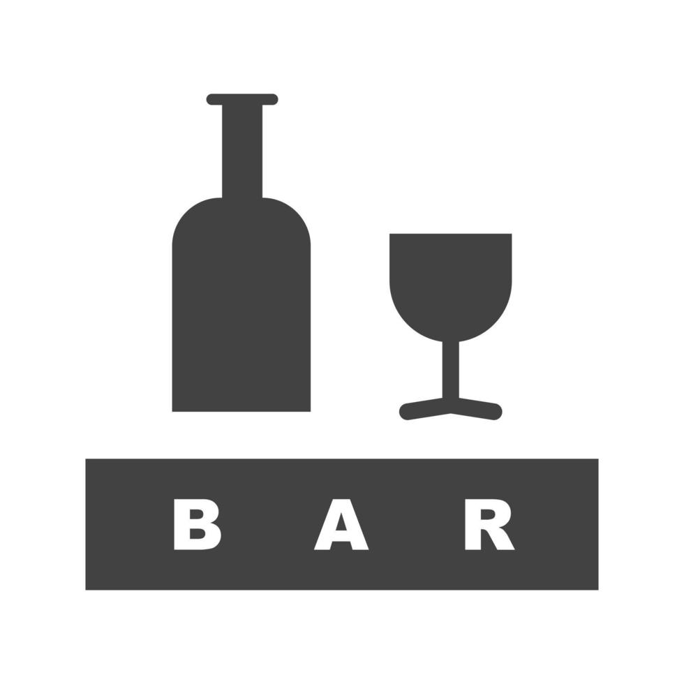 Bar Sign Glyph Black Icon vector