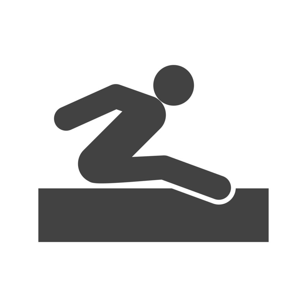 Long Jump Glyph Black Icon vector