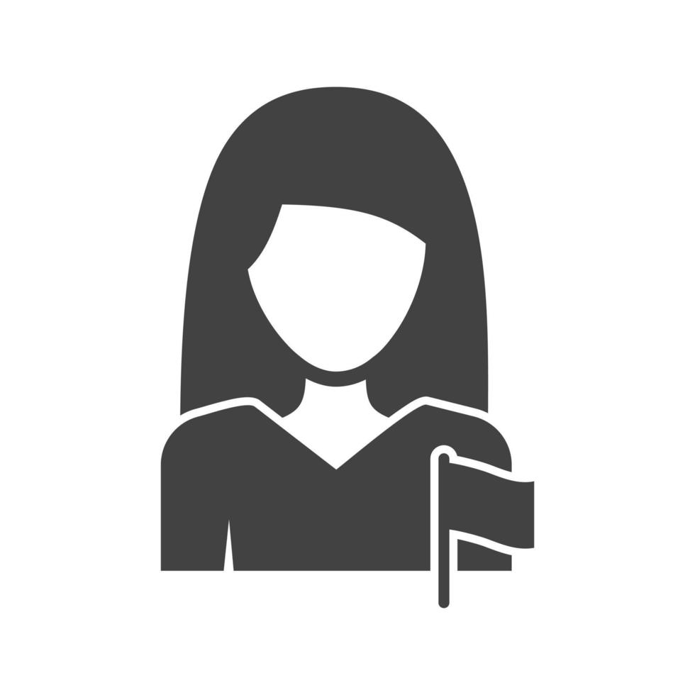 Woman in Politics Glyph Black Icon vector