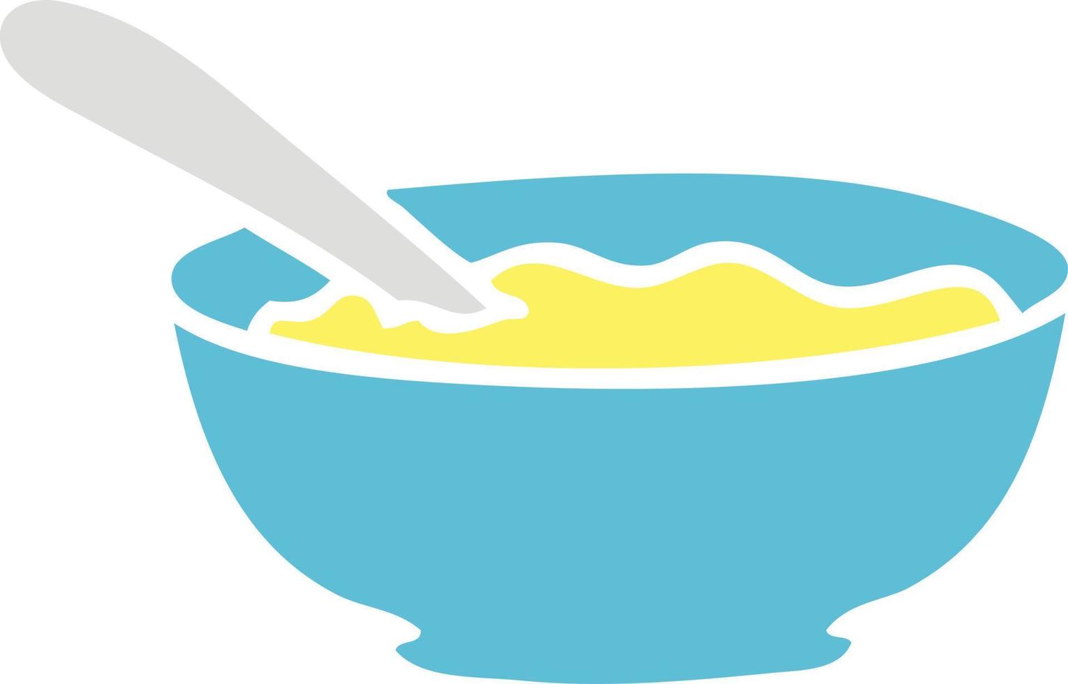 quirky hand drawn cartoon bowl of soup vector