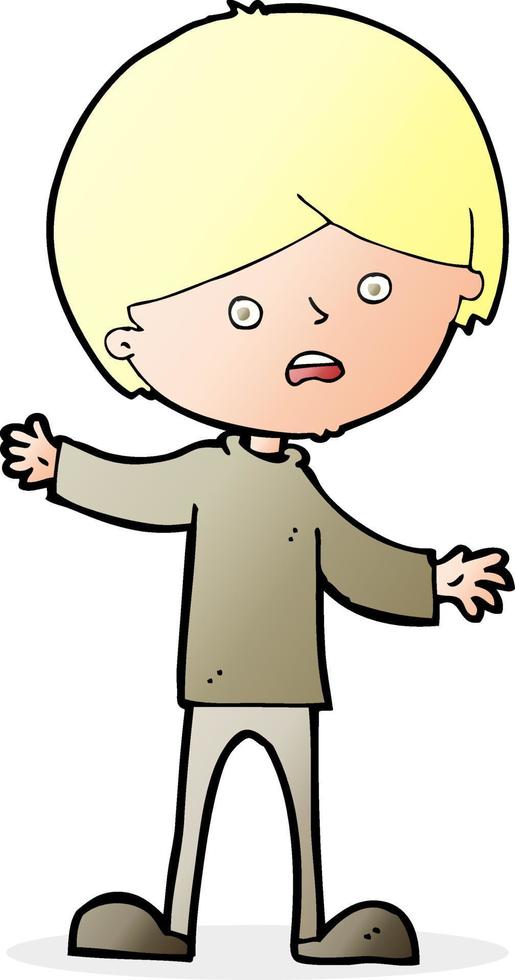 cartoon unhappy boy vector