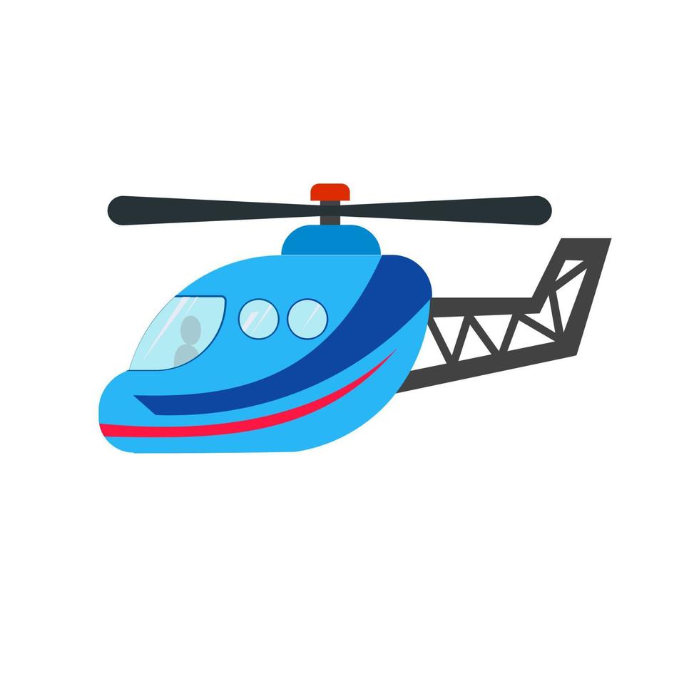 Helicóptero plano icono multicolor vector