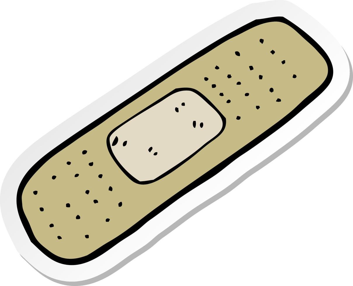 sticker of a cartoon medical plaster vector