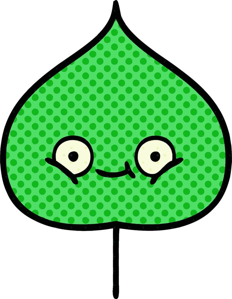 comic book style cartoon expressional leaf vector