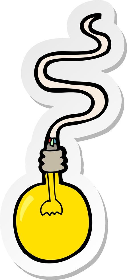 sticker of a cartoon light bulb vector