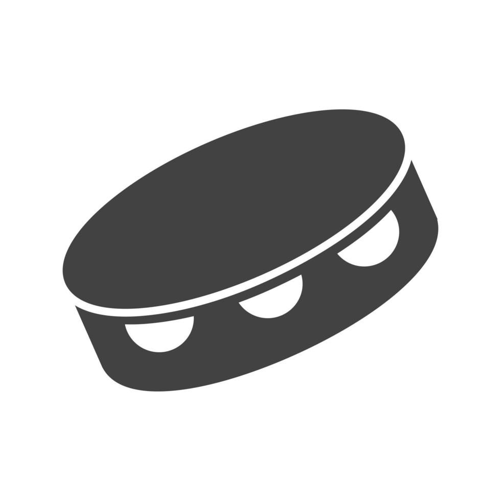 Tambourine Glyph Black Icon vector