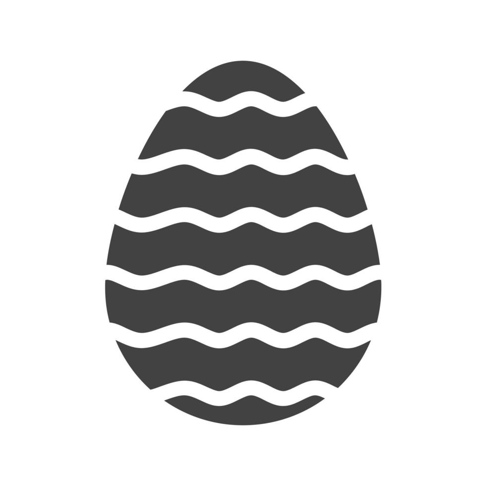 huevo de pascua vi glifo icono negro vector