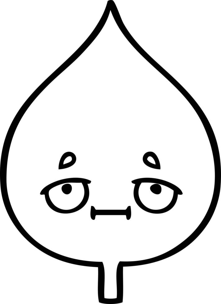 line drawing cartoon expressional leaf vector