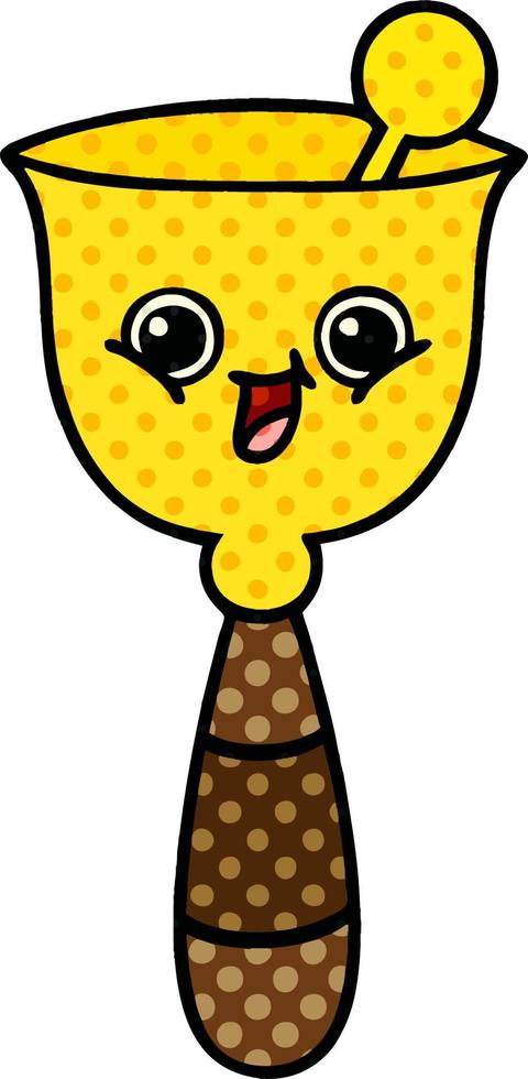 comic book style cartoon school bell vector