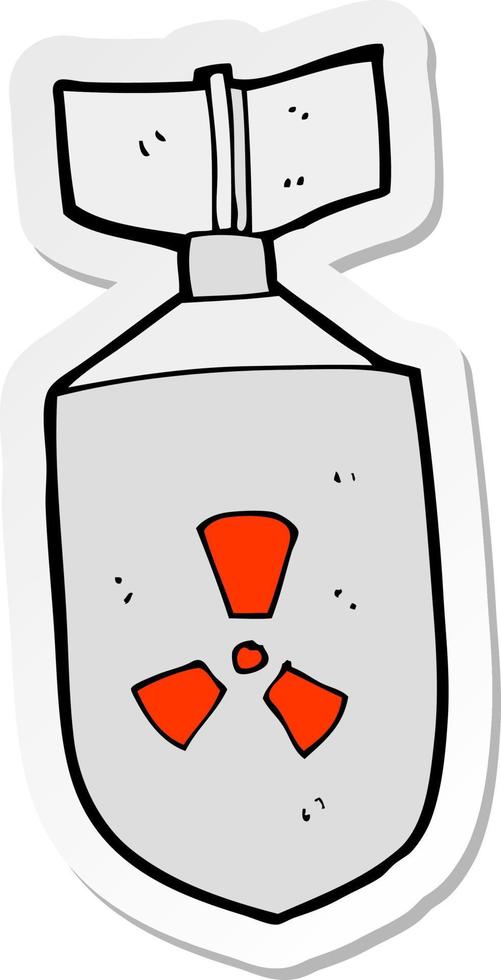 pegatina de una bomba nuclear de dibujos animados vector