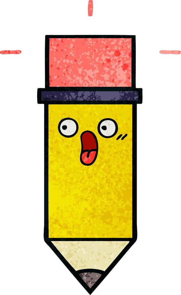 retro grunge texture cartoon pencil vector