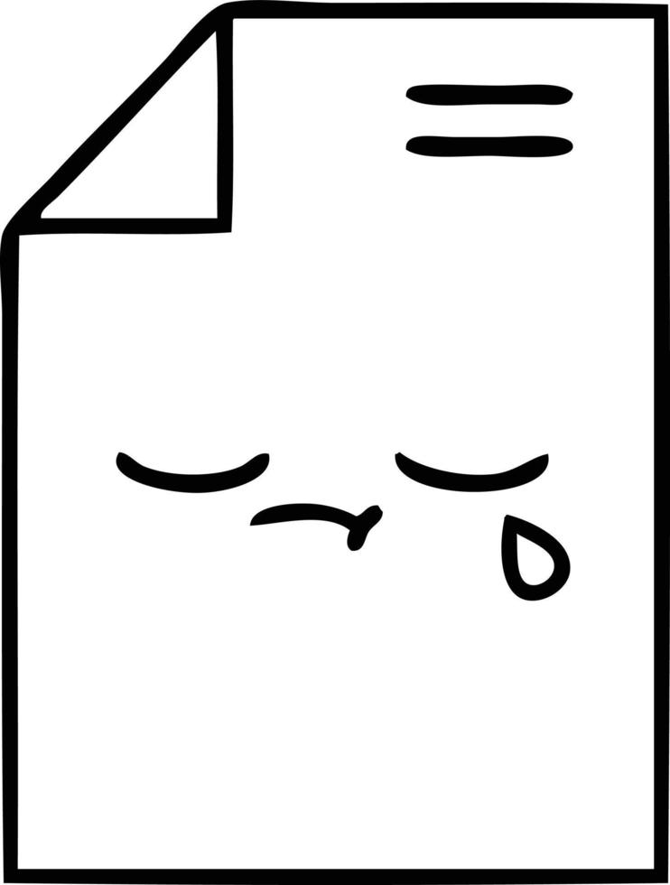 line drawing cartoon sheet of paper vector