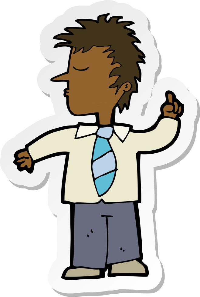 sticker of a cartoon man making his point vector