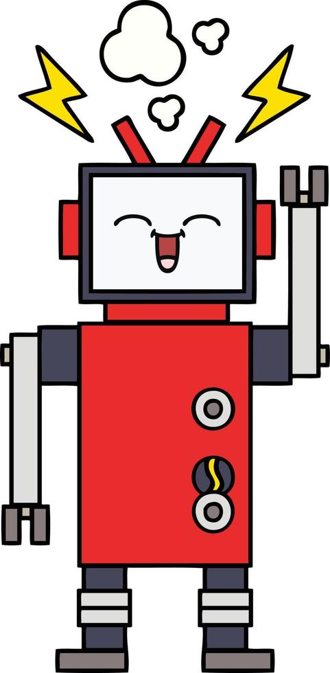 cute cartoon robot vector