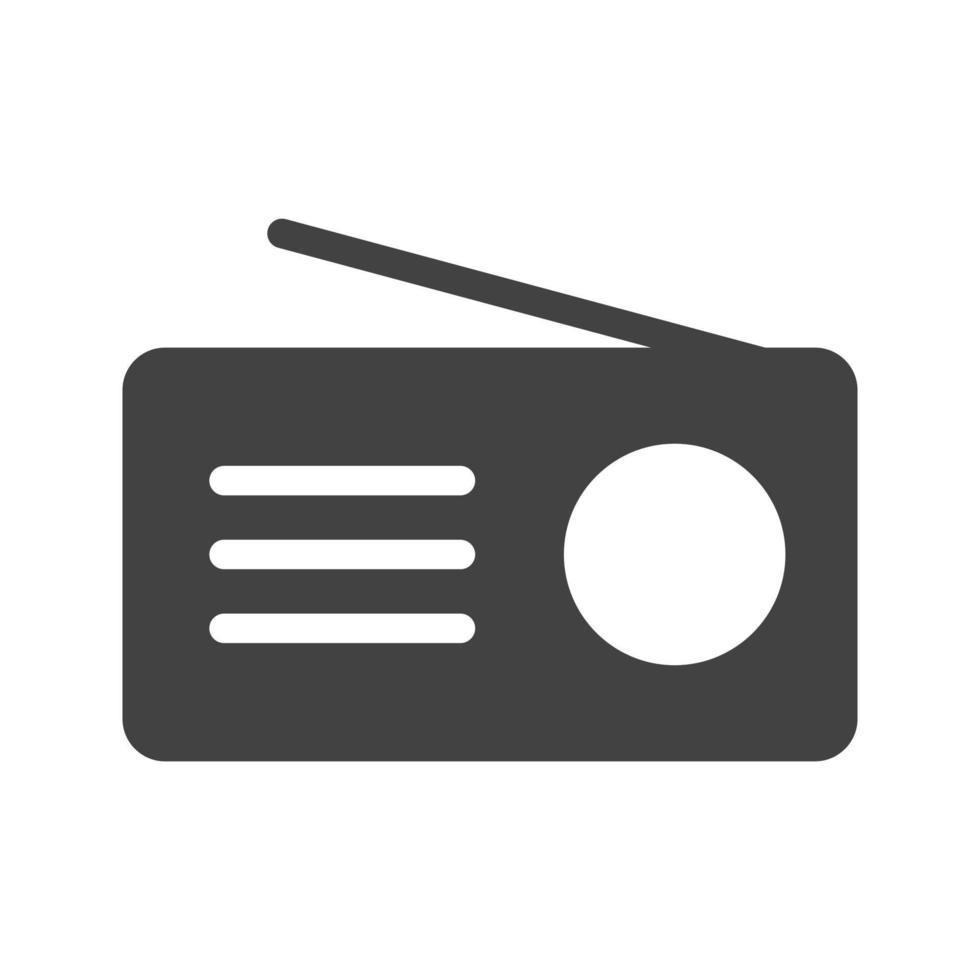 Radio Set Glyph Black Icon vector