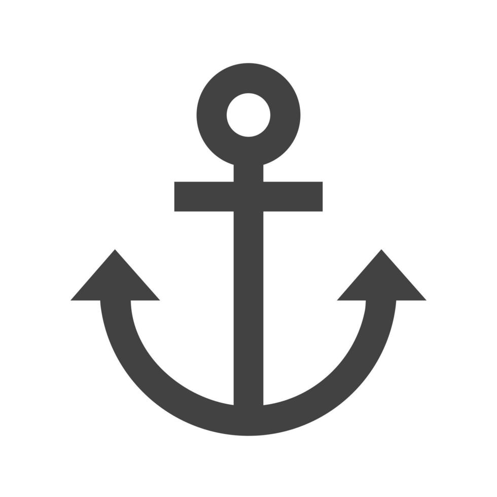 Anchor Glyph Black Icon vector