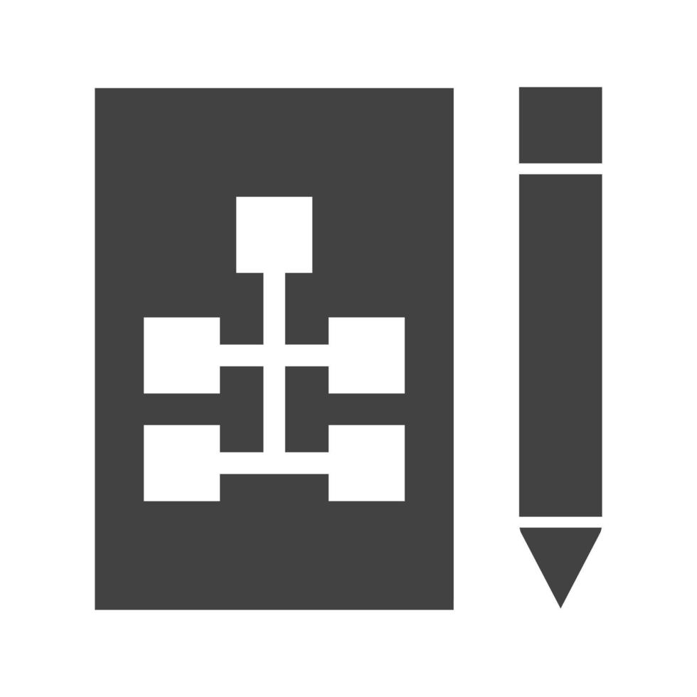 Draw Hierarchy Glyph Black Icon vector