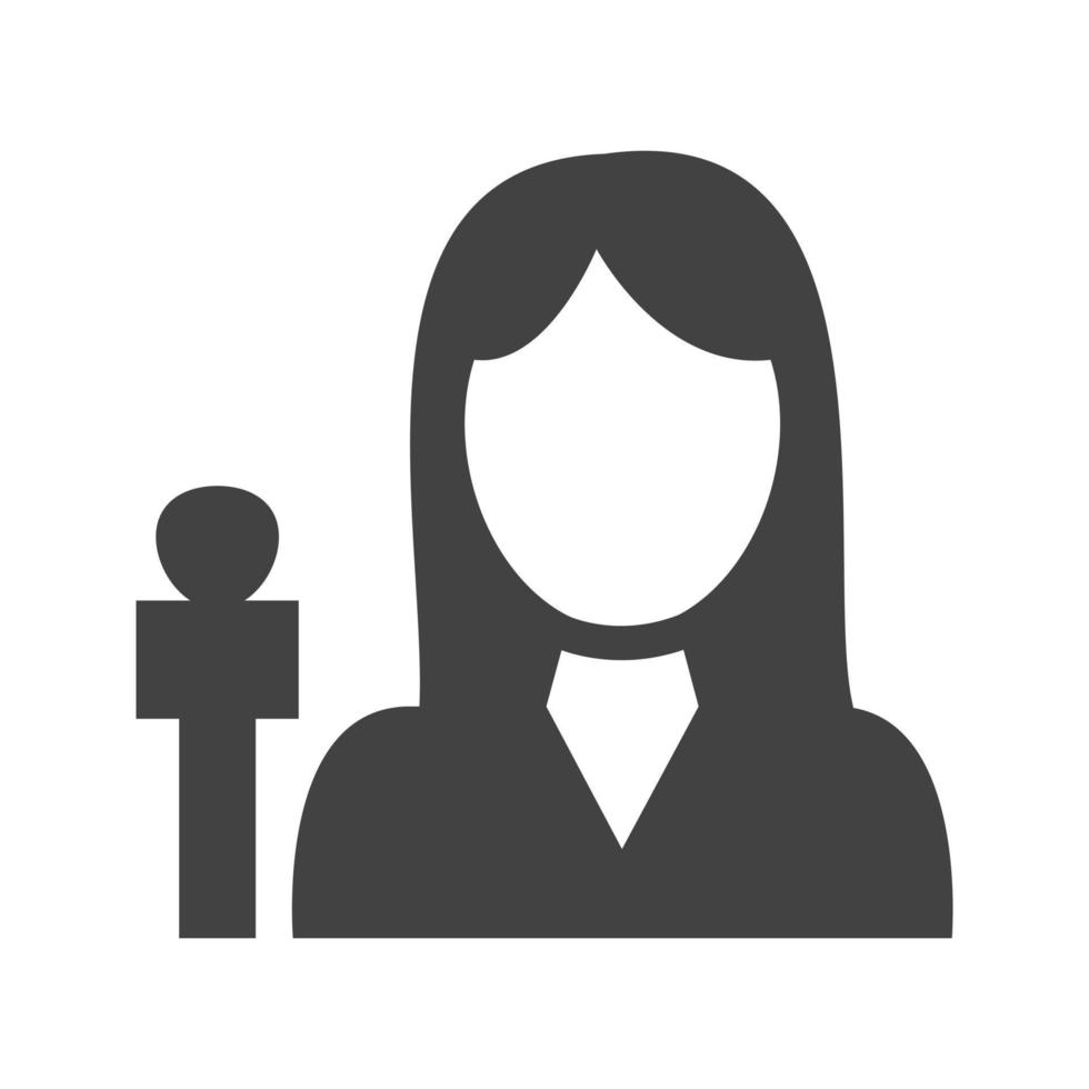 Female Anchor Glyph Black Icon vector