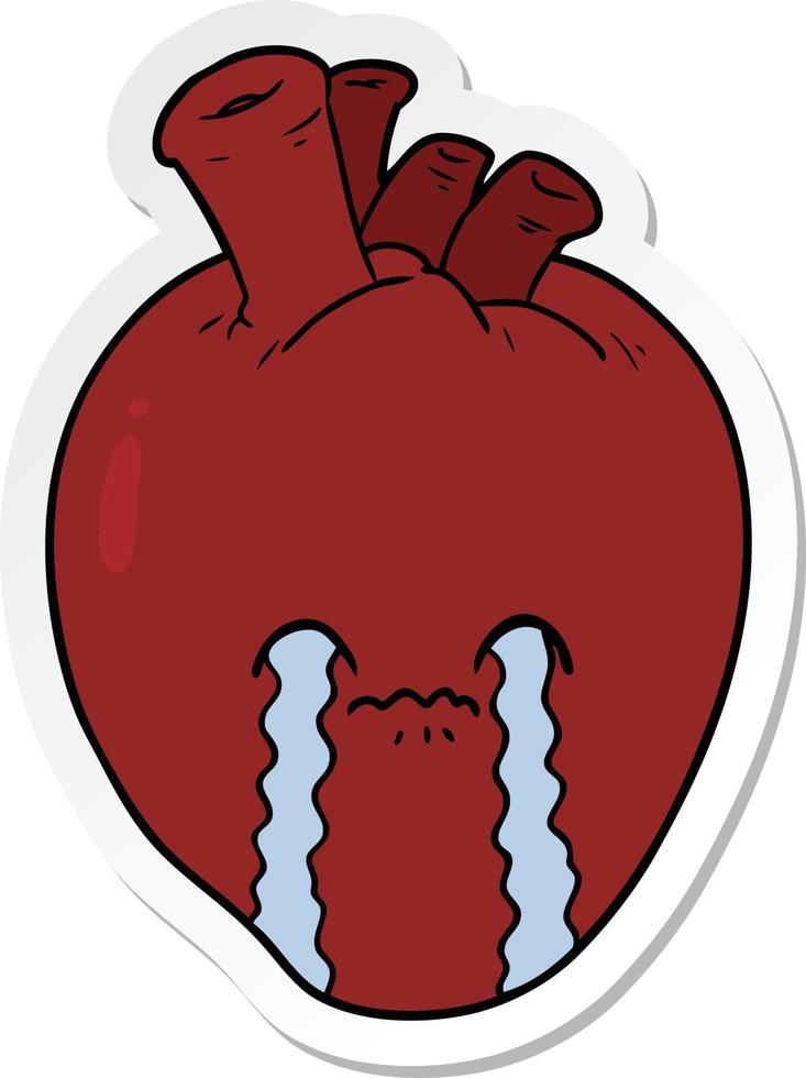 sticker of a cartoon heart vector