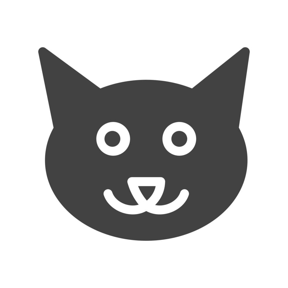 Cat Face Glyph Black Icon vector