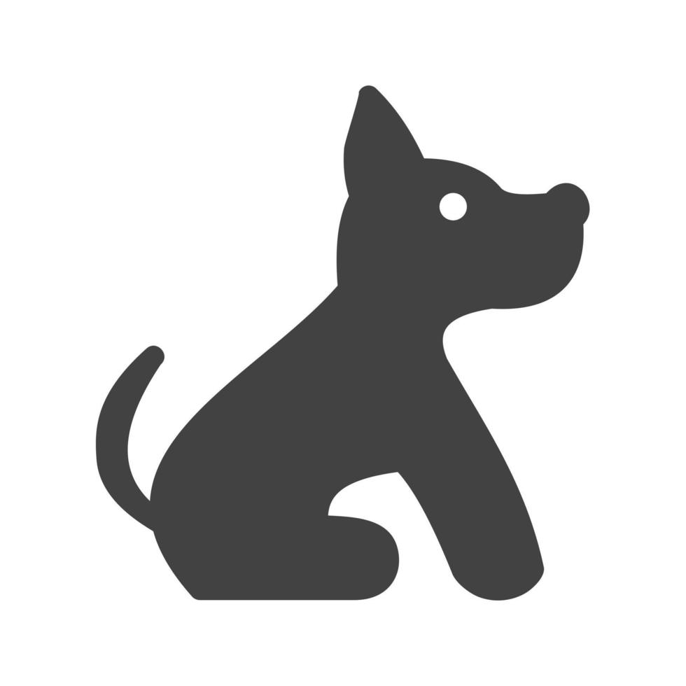 Pet Dog Glyph Black Icon vector