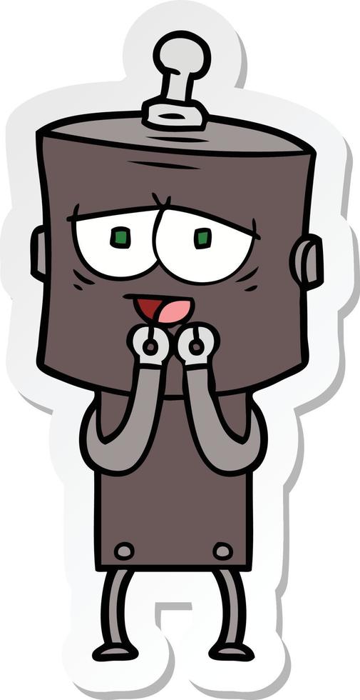 sticker of a cartoon robot vector