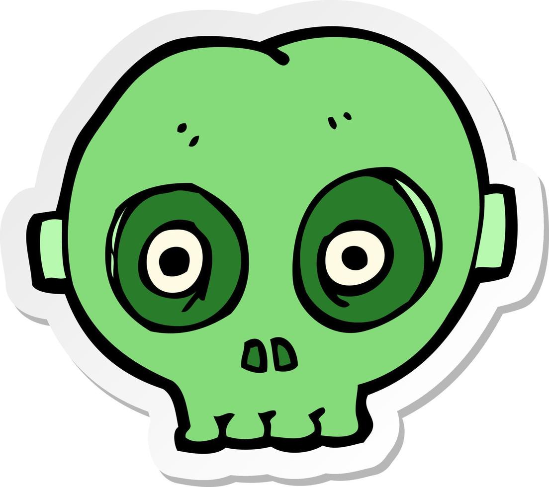 sticker of a cartoon halloween skull mask vector