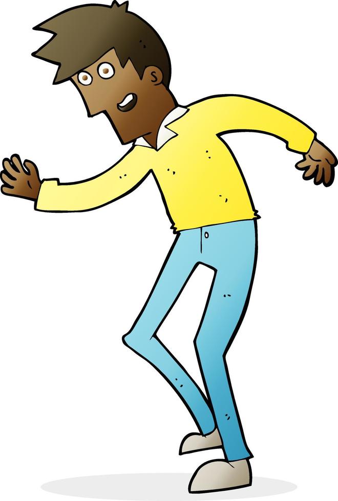 cartoon happy man dancing vector