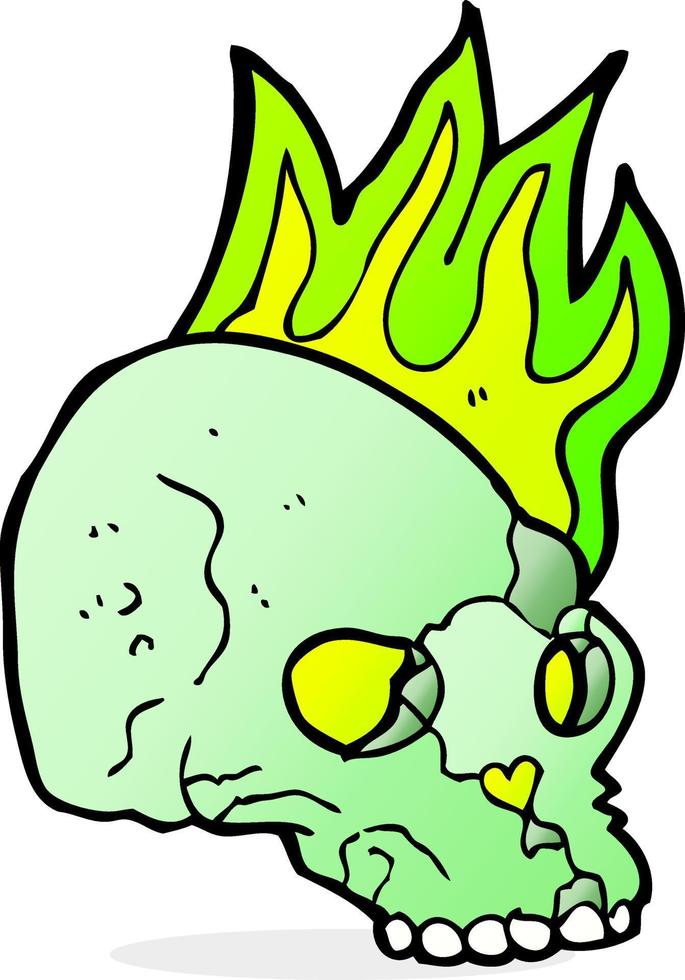 cartoon spooky skull vector