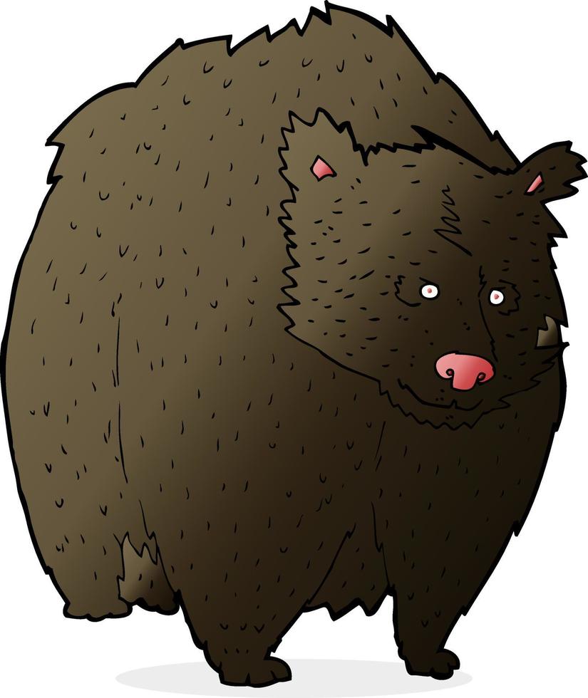 huge black bear cartoon vector