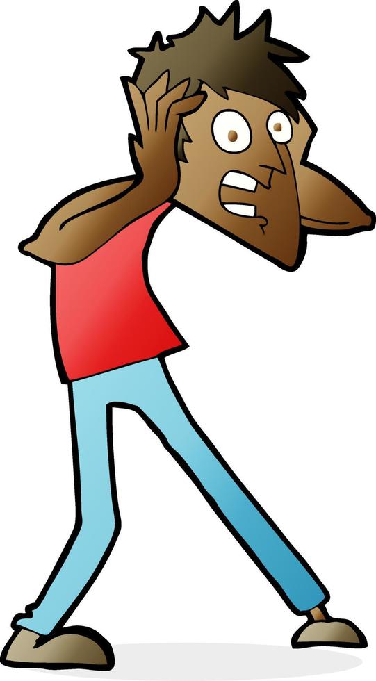 cartoon man panicking vector