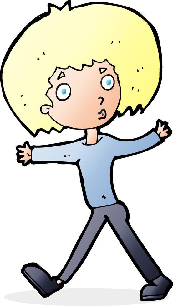 cartoon surprised man walking vector