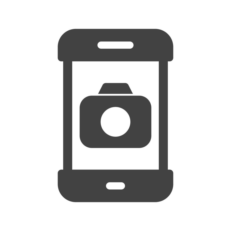 Camera App Glyph Black Icon vector