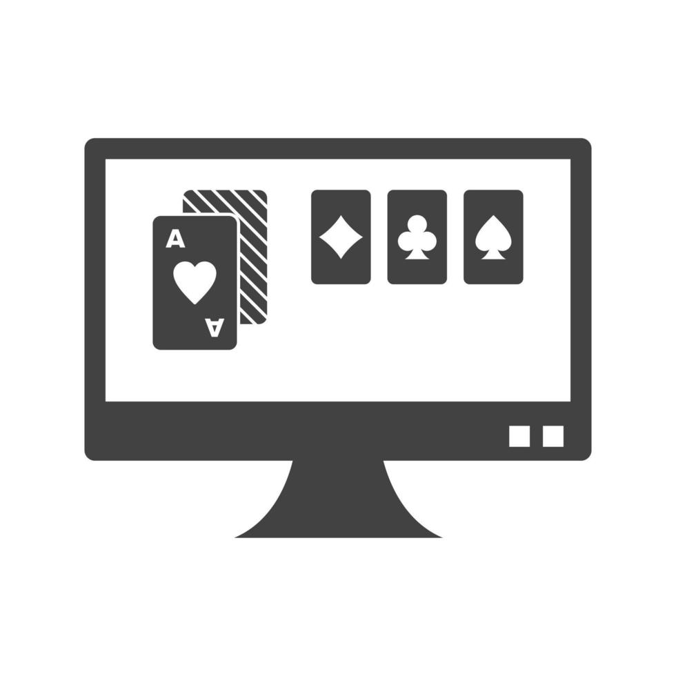 icono negro de glifo de juego en línea vector